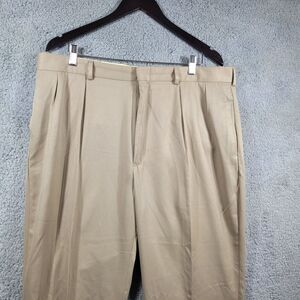 Polo Ralph Lauren Slacks Men's 38x29 Tan Dress‎ Pants 100% Cotton Pleated/Cuffed